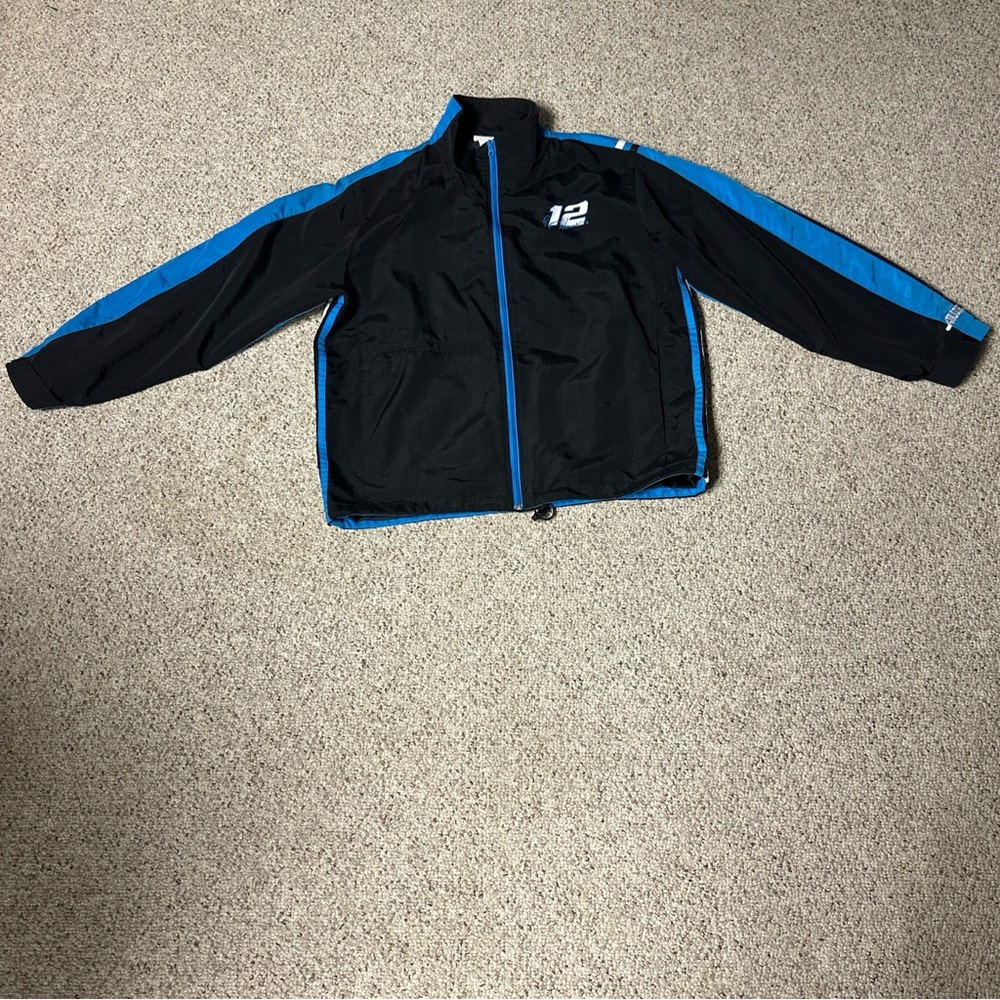 Ryan Newman #12 NASCAR Size L 100% nylon Team Caliber Alltel Windbreaker jacket